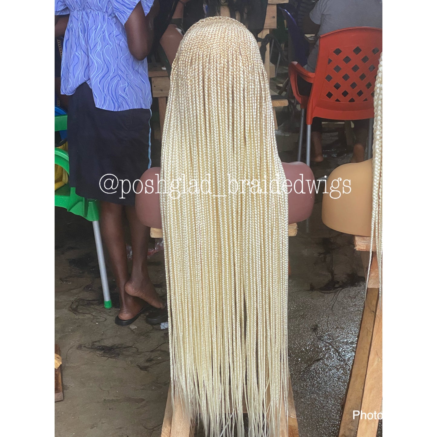 Cornrow Braid Wig - Color 613 Bonde - Bobrisky Inspired