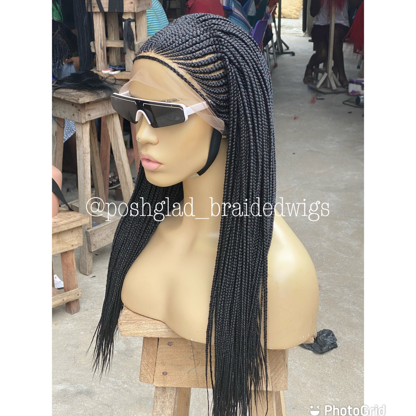 Cornrow Braid Wig "13x4 Lace Frontal" - Bemi