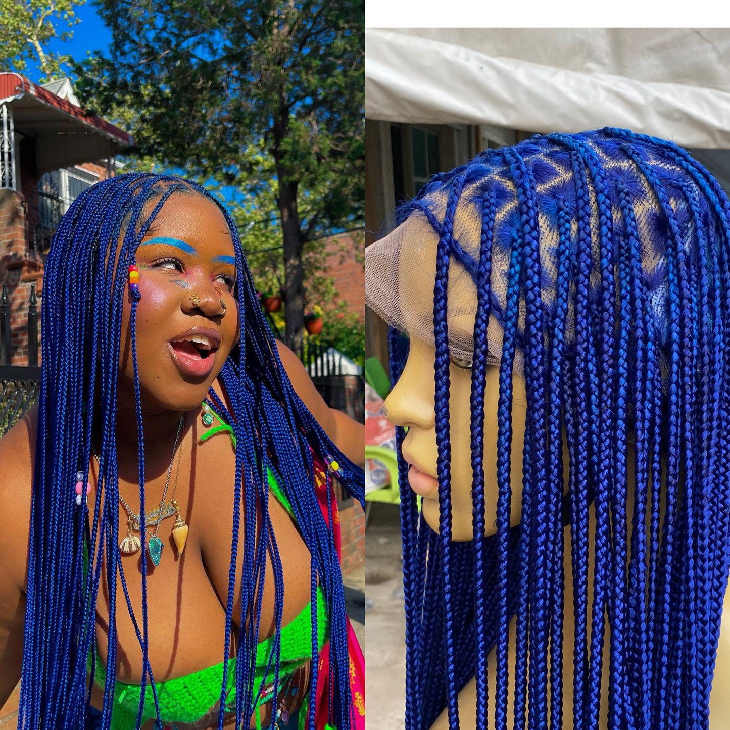 Shade knotless (PREMIUM BLUE) cost extra $50 for calf length