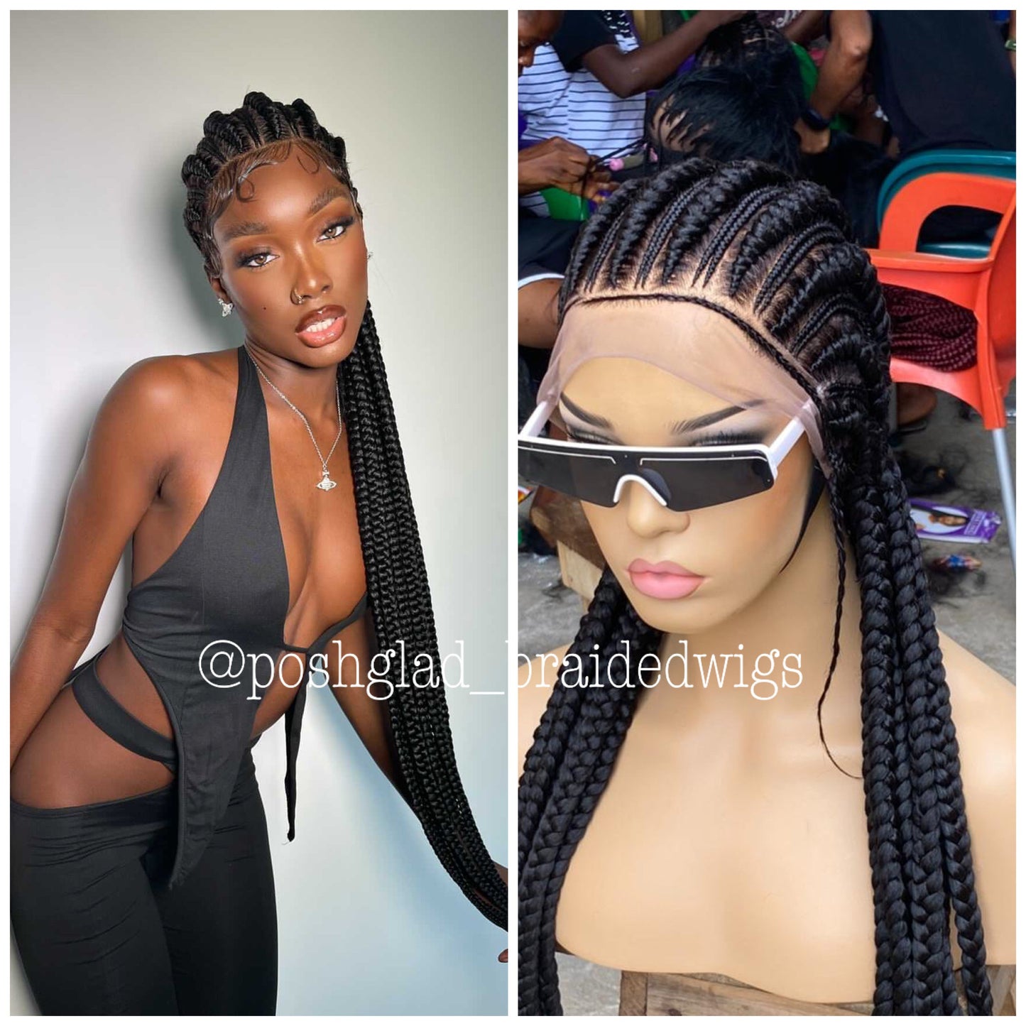 Feed-In Braid Cornrow Wig - Altou