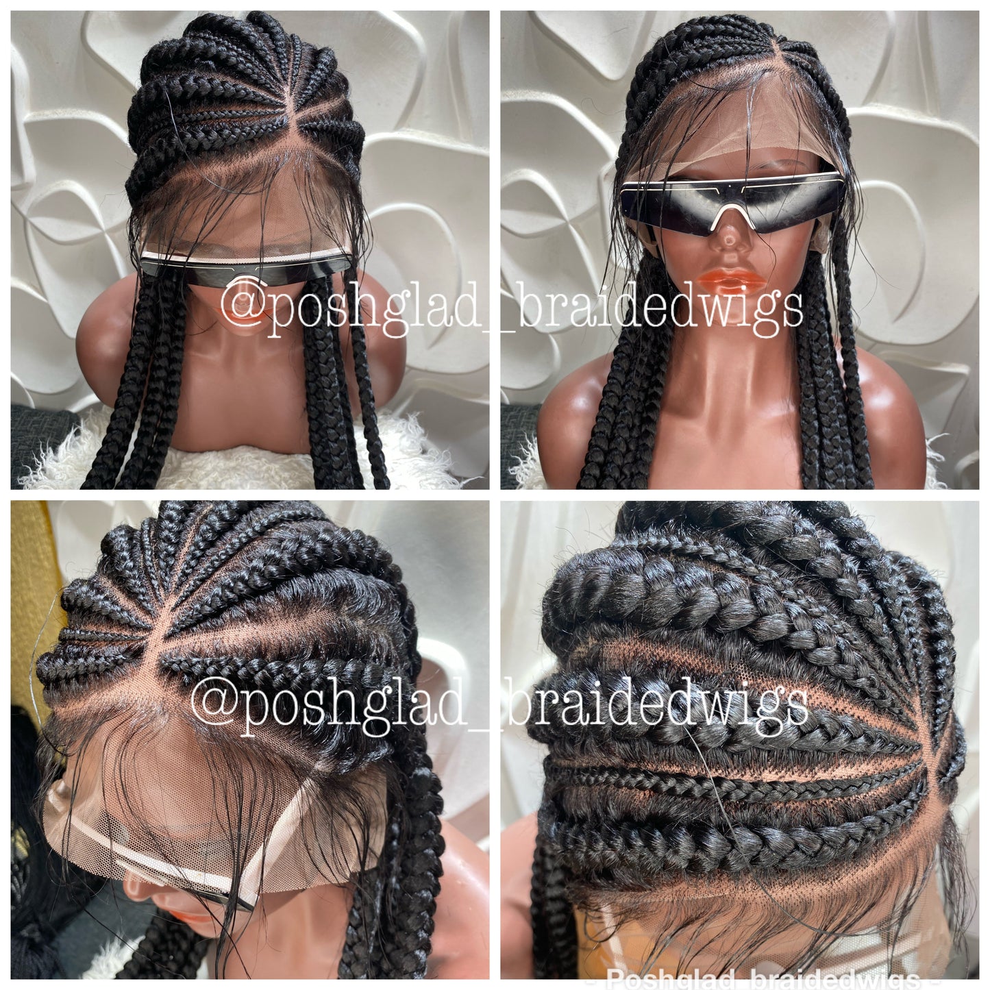 Cornrow Braid Wig - Feed In Braid Color 1B - Bolu