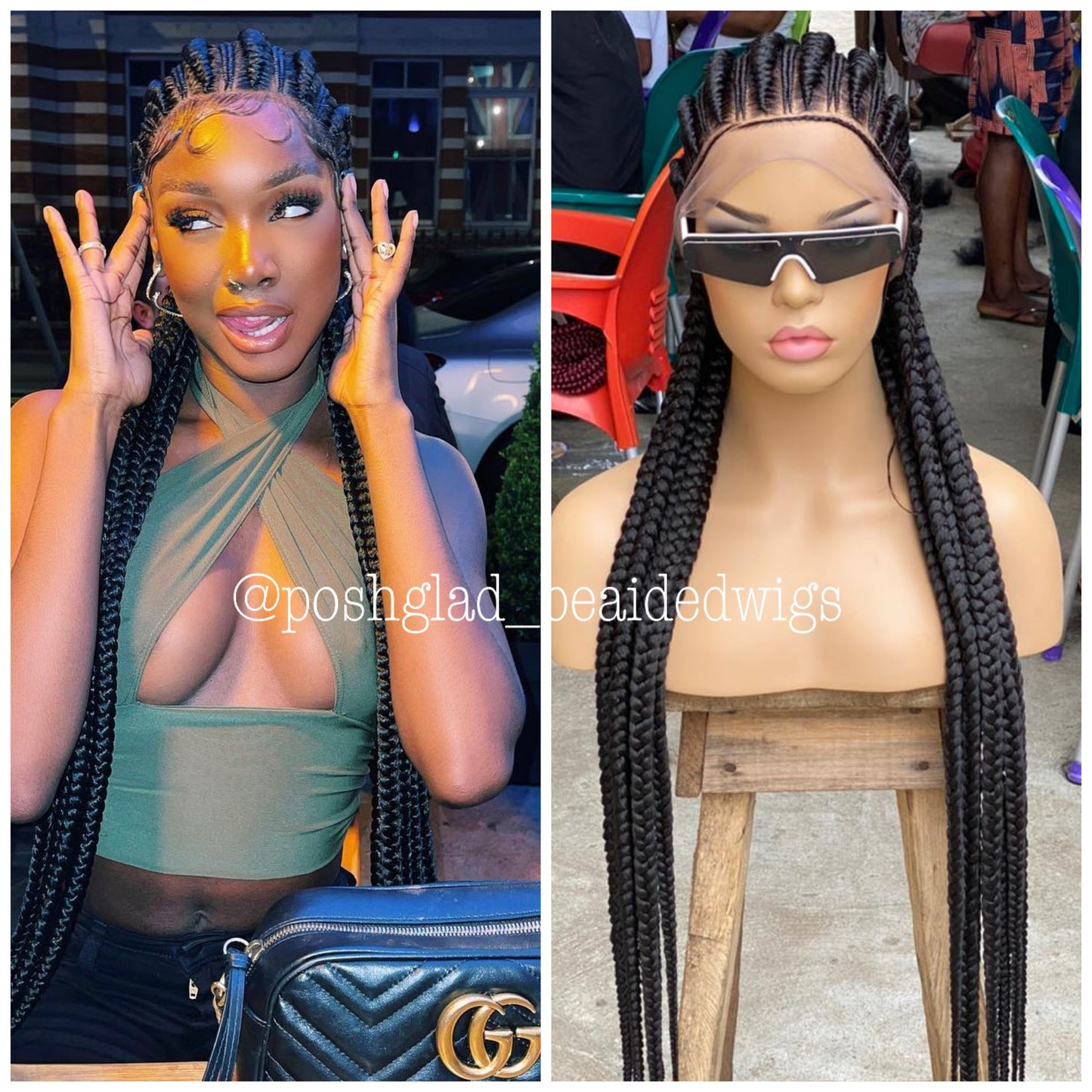 Feed-In Braid Cornrow Wig - Altou