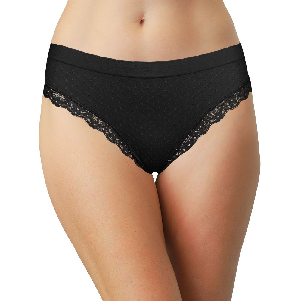 Scalloped Dot and Lace Seamless Tag Free Thong