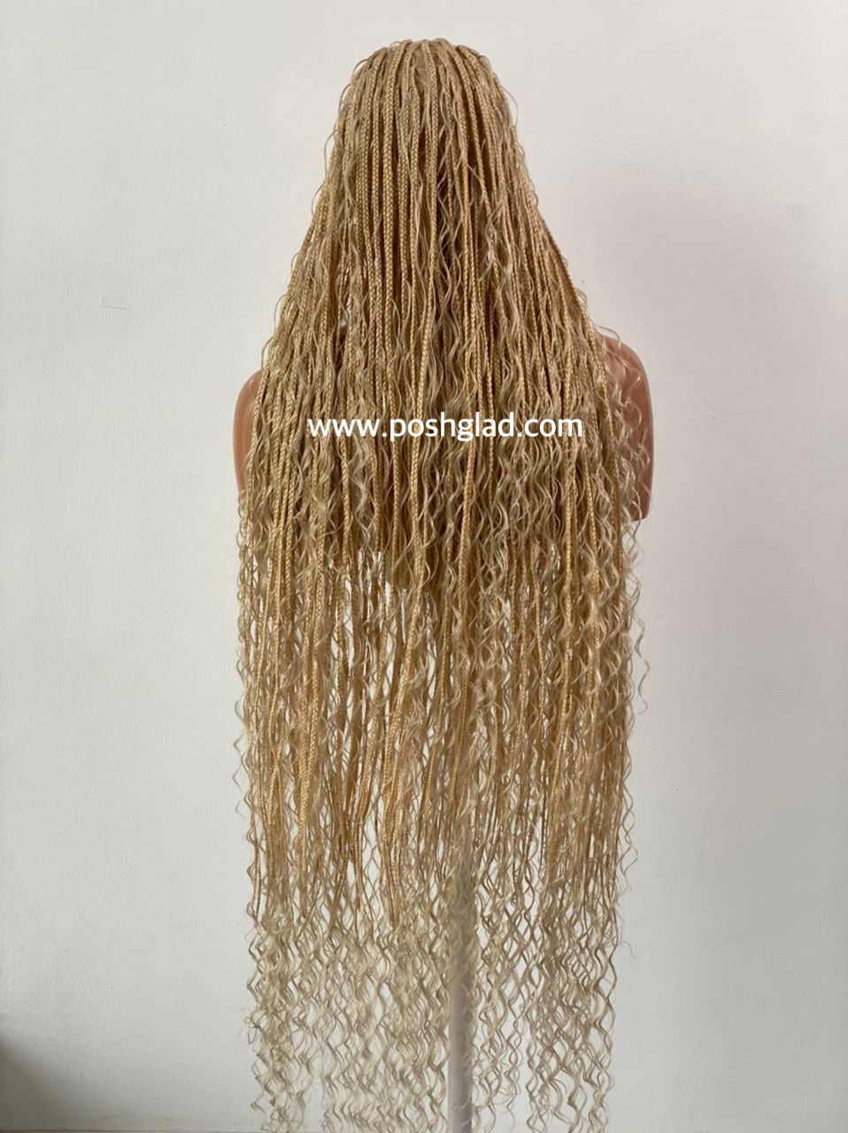 Bohemian Knotless Braid Wig "HD Full Lace" Blondy