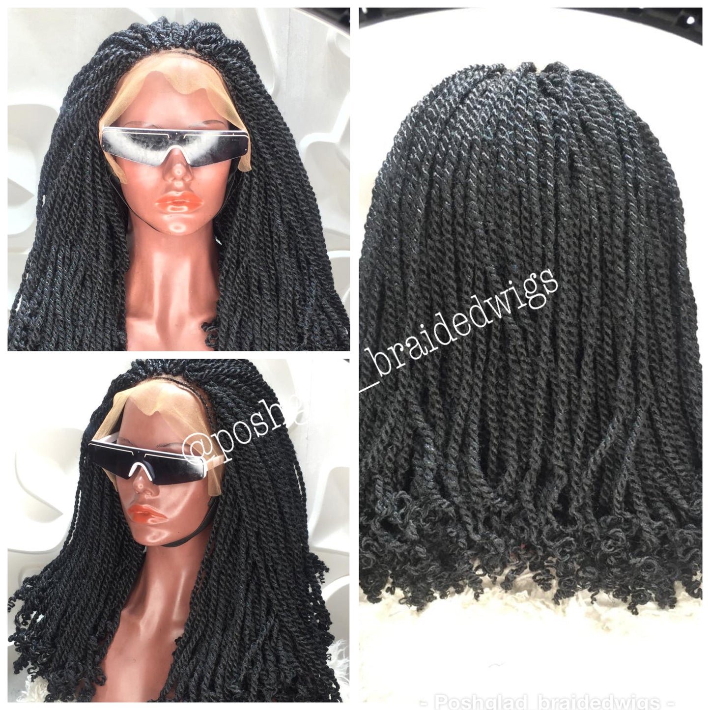 Kinky Twist Braided Wig (13 by 4 Frontal Lace) - Rockiba