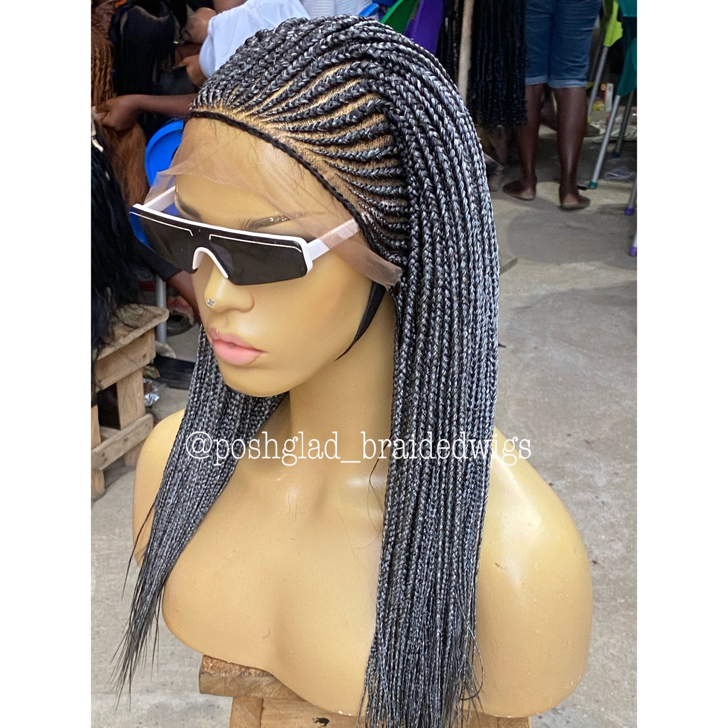 Cornrow Braid Wig - 13x4 Lace Frontal - Olamide