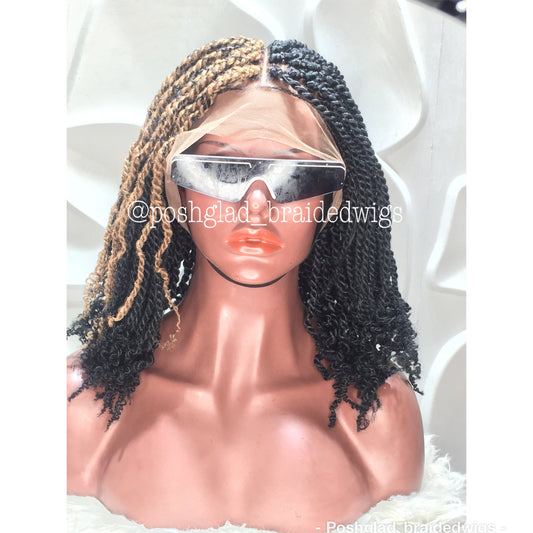 Kinky Twist Braided Wig (13 by 4 Frontal Lace) - Celestina