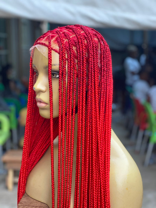 Knotless Braid Wig - Premium Red Calf Length - Kendal