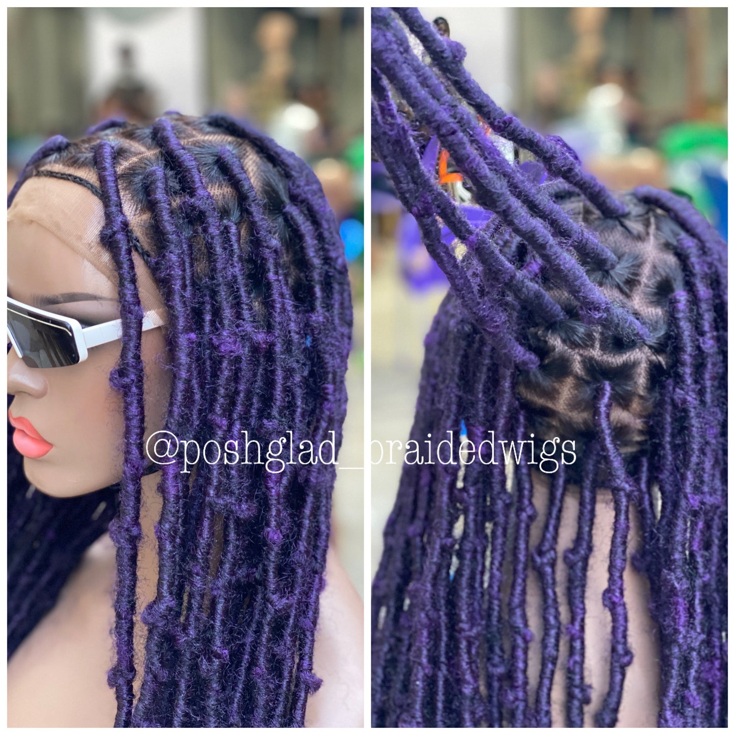 Destress Locs - Full Lace Purple Color - Makeba