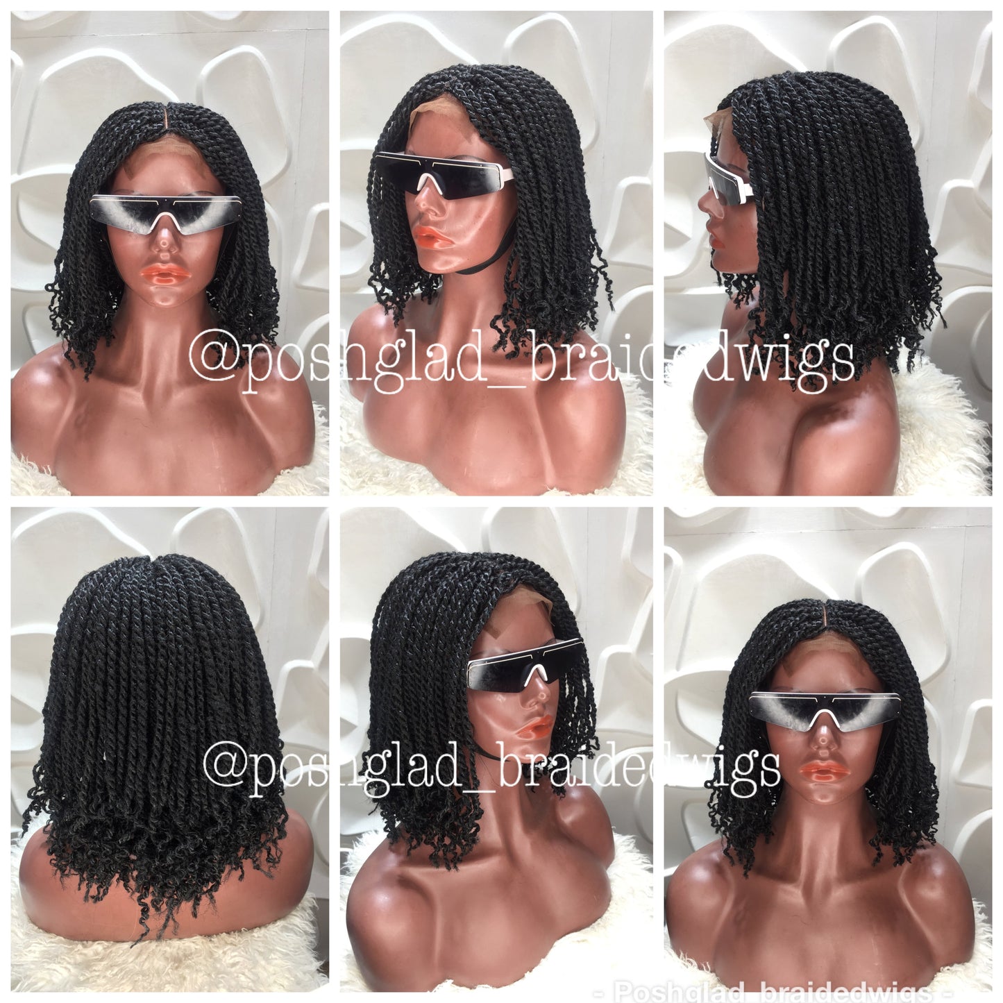 Kinky Twist Braided Wig (13 by 4 Frontal Lace) - Bessy