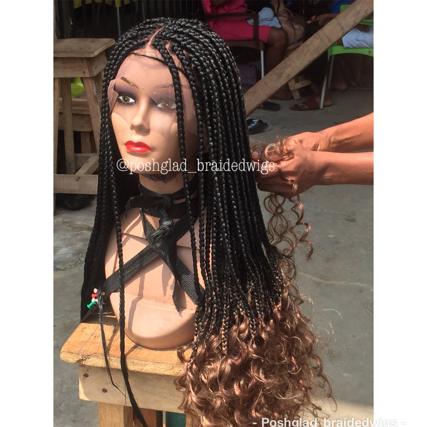 Goddess Box Braid Wig With Curly Tips - Lorensa