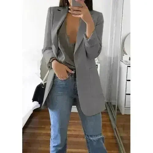 Autumn Women Casual Slim Blazers Suit Jacket Fashion Lady Office Suit