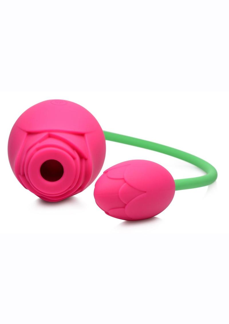 Bloomgasm Rose Duet Silicone Rechargeable Vibrating  Stimulator