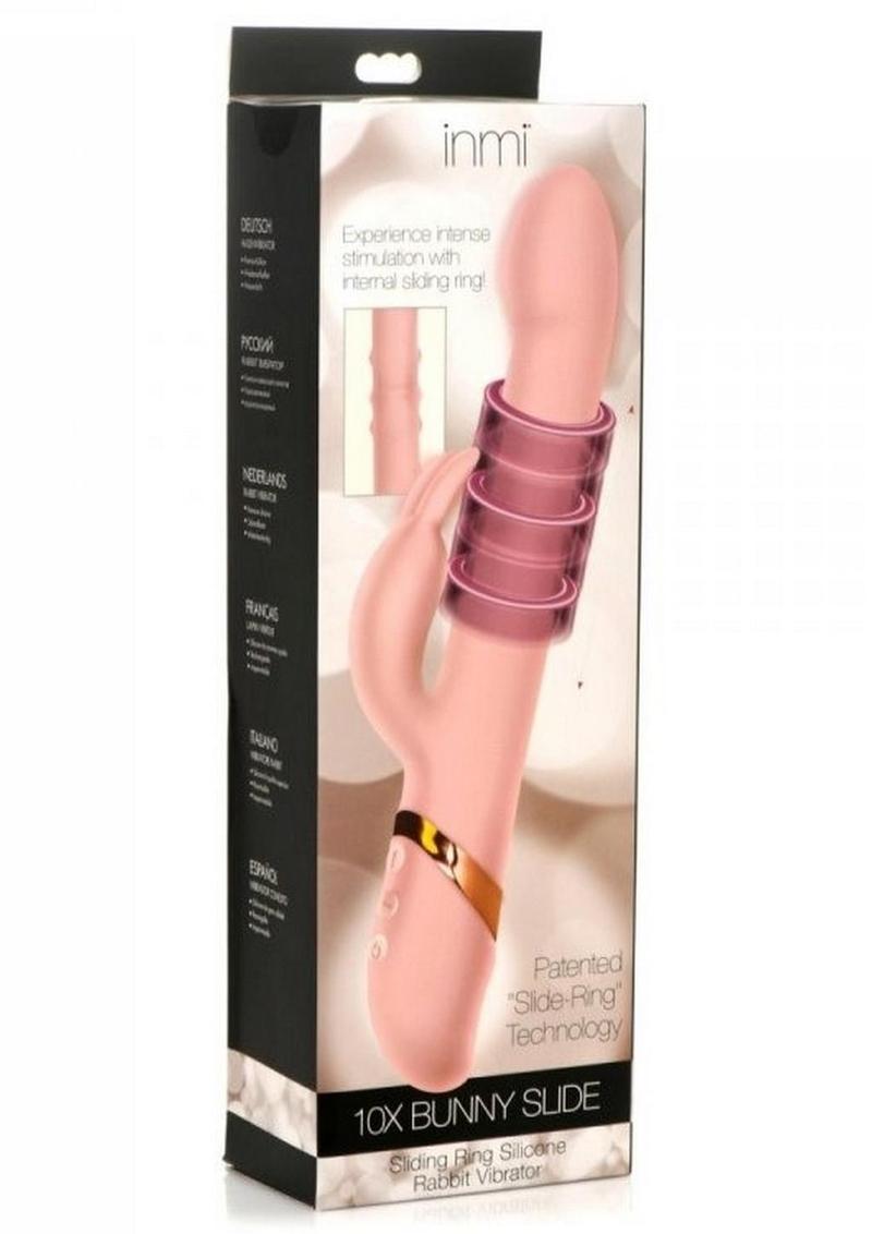 inmi 10X Bunny Slide Sliding Ring Silicone Rabbit Vibrator