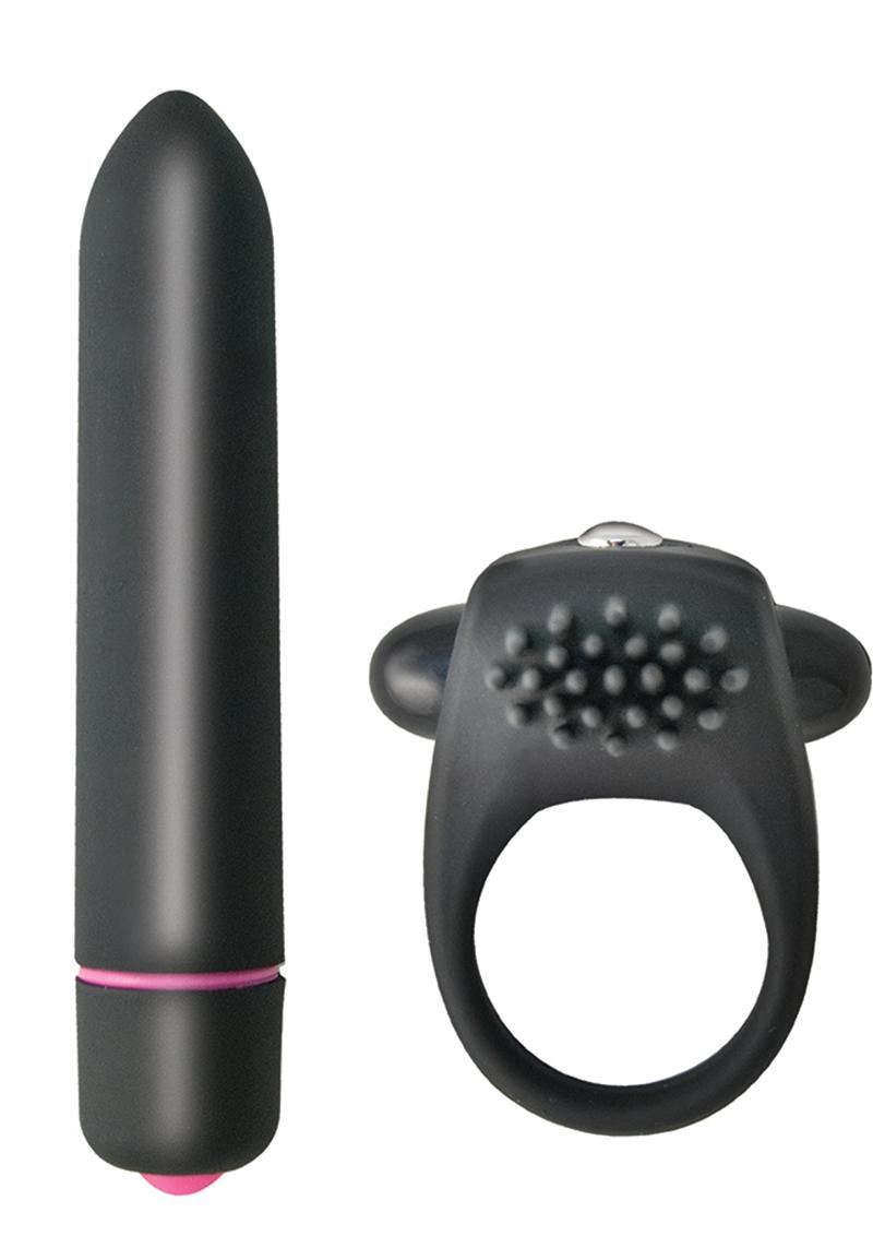 Intense Silicone Cockring And Bullet Set 10 Function