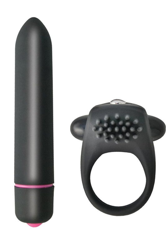 Intense Silicone Cockring And Bullet Set 10 Function