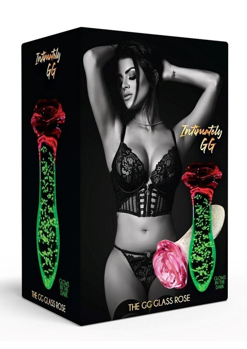 Intimately GG The GG Glass Rose Glows Dark Vibrator