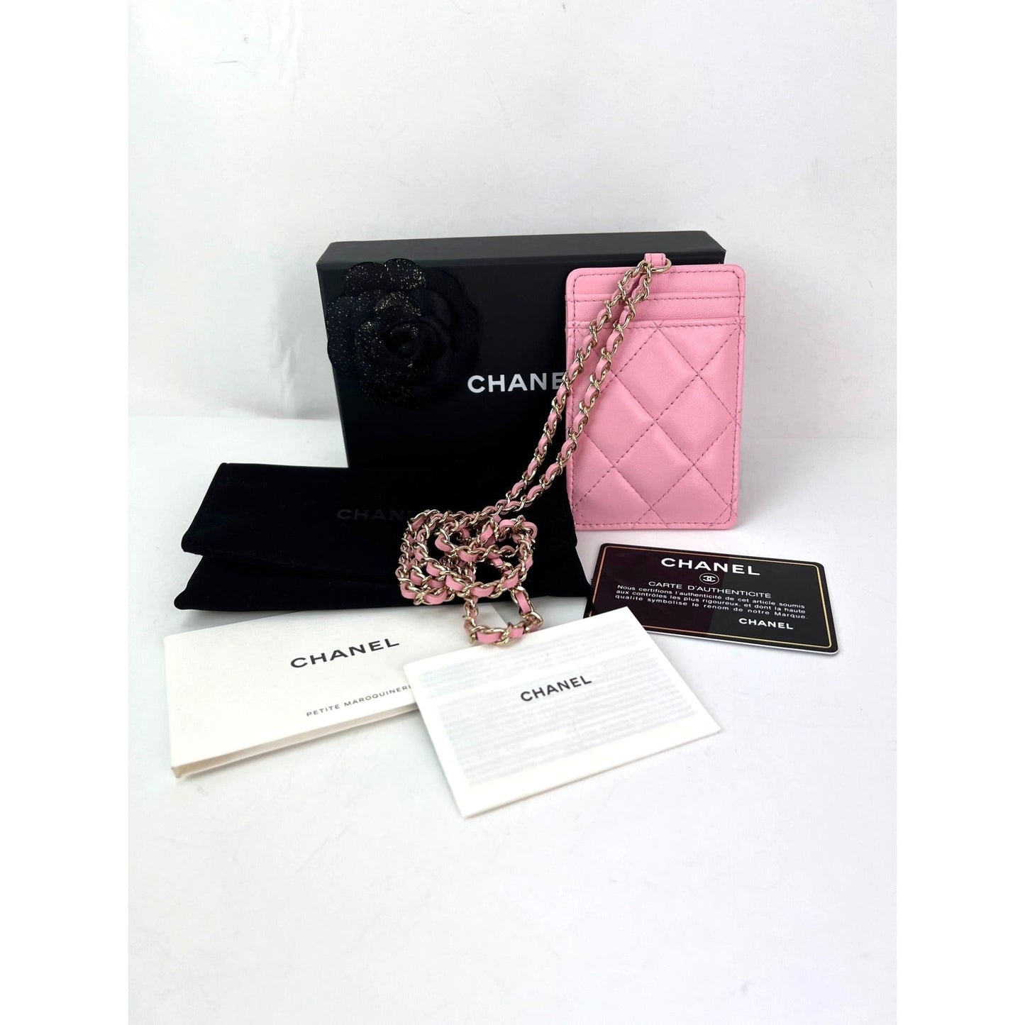 Chanel lambskin Quilted Card Holder on a Chain