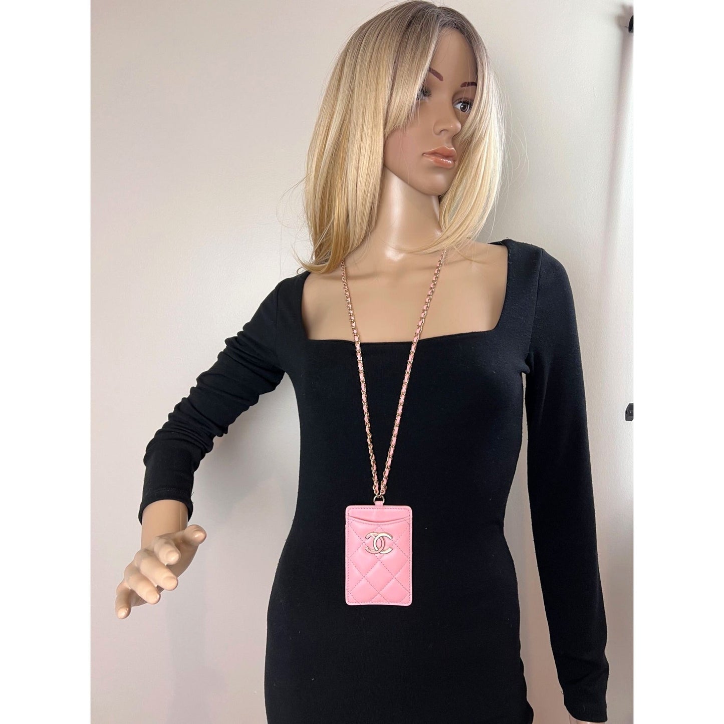 Chanel lambskin Quilted Card Holder on a Chain