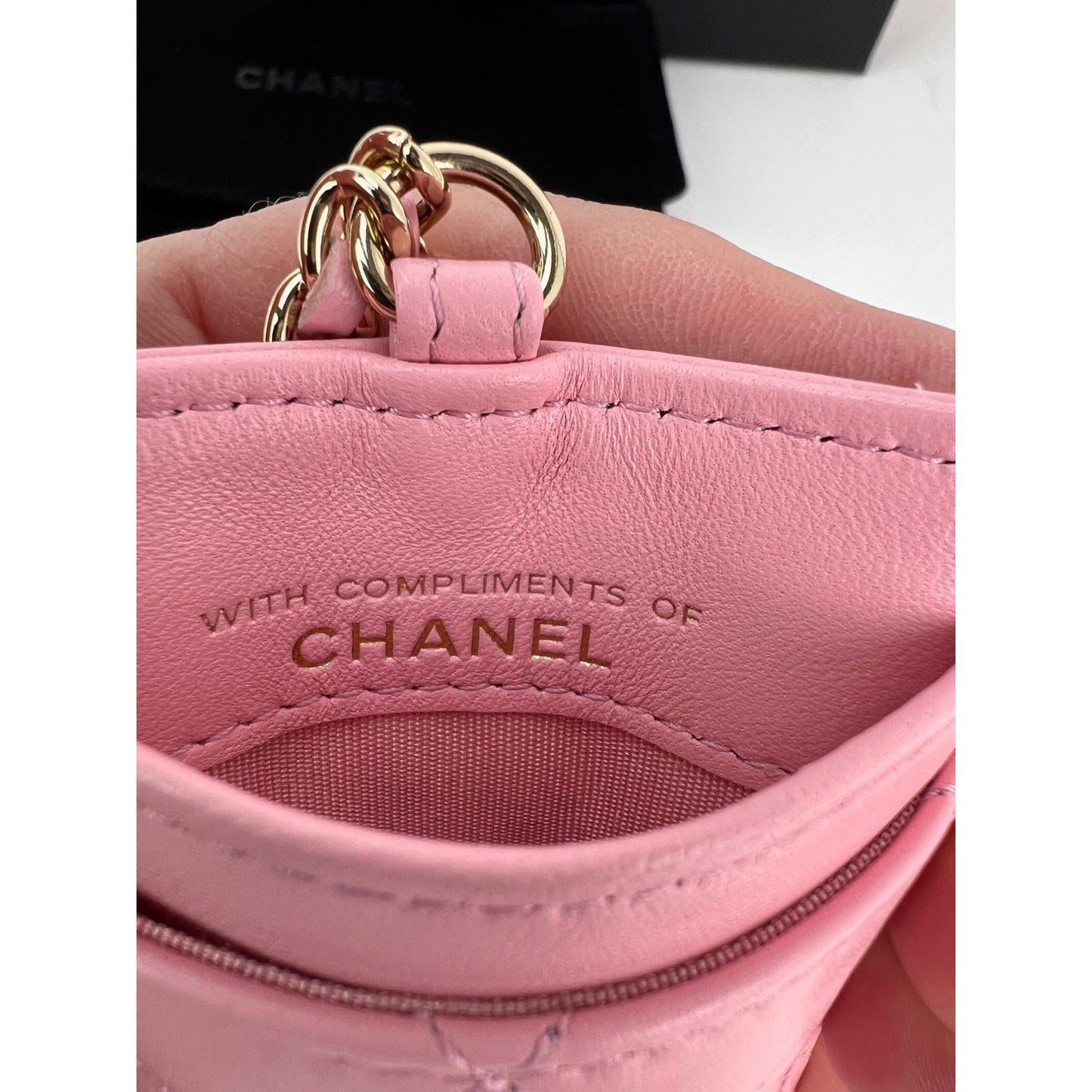 Chanel lambskin Quilted Card Holder on a Chain