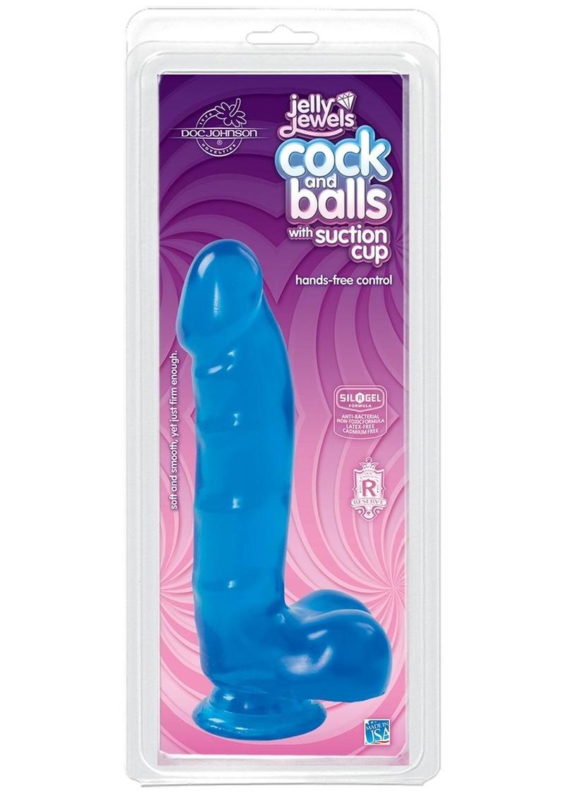 Jelly Jewels Cock and Balls Realistic Dildo by Doc Johnson