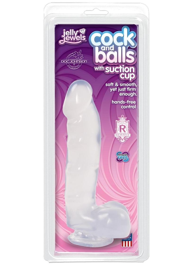 Jelly Jewels Cock and Balls Realistic Dildo by Doc Johnson