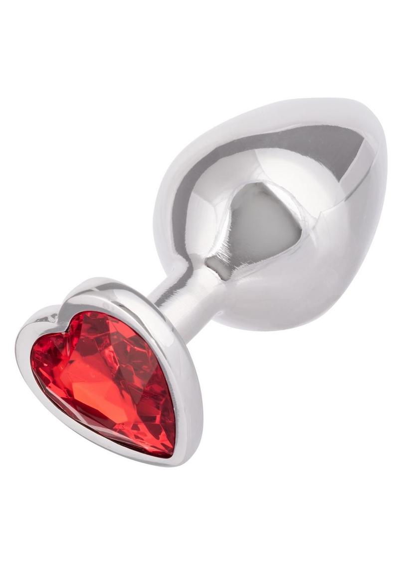 Jewel Ruby Heart Aluminum Anal Plug
