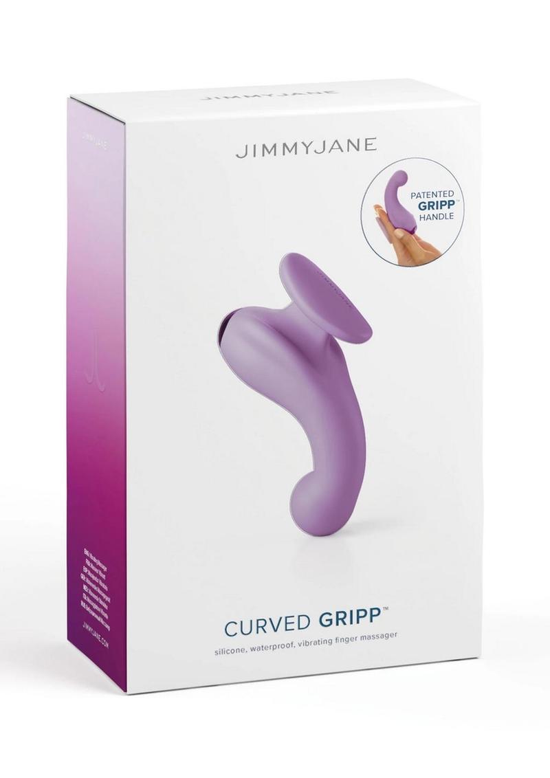 Jimmyjane Curved Gripp Rechargeable Purple Silicone Finger Massager