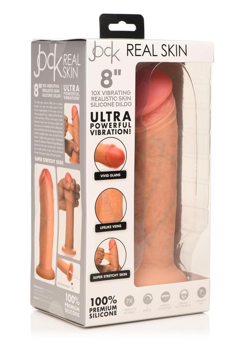 Jock Real Skin 10X Vibrating Realistic Silicone Dildo