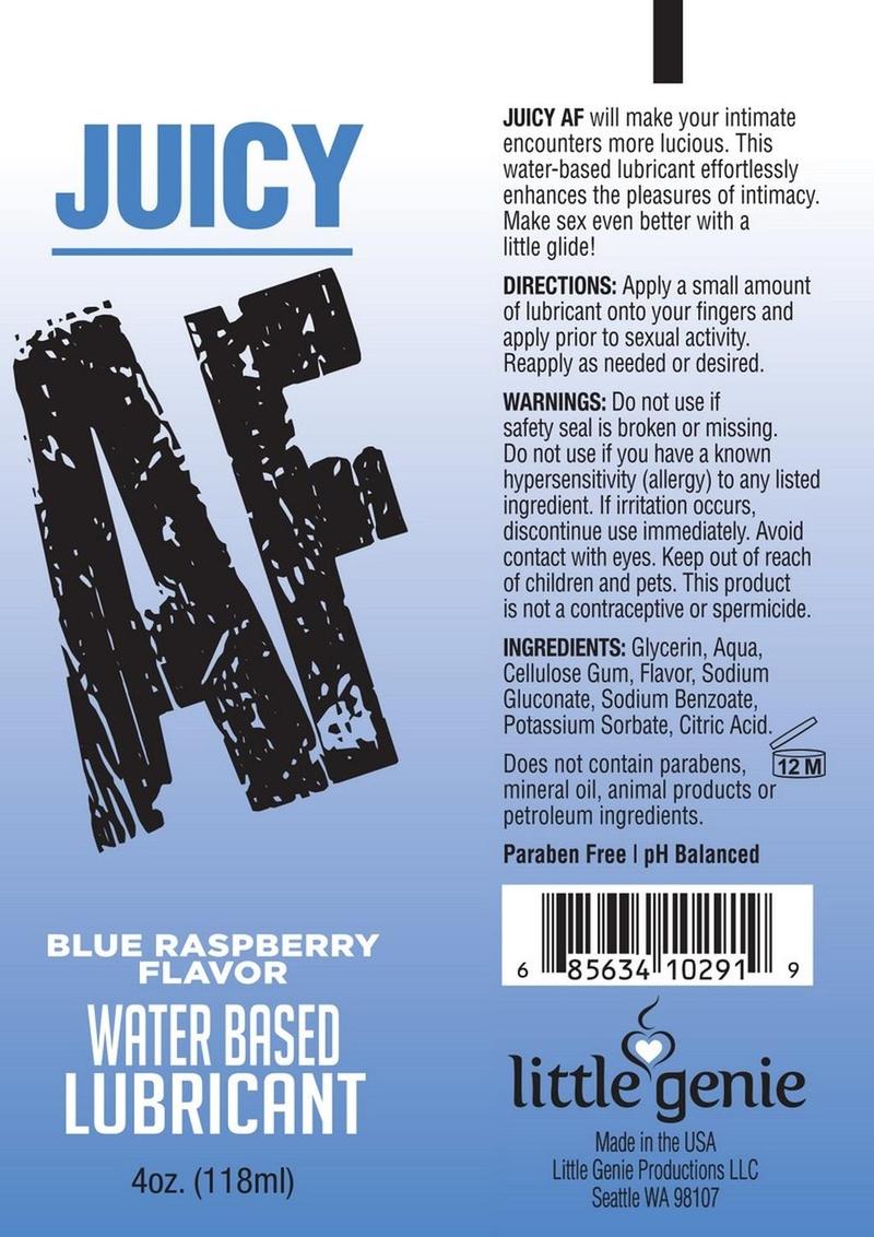 Juicy AF Blue Raspberry Water Based Lubricant