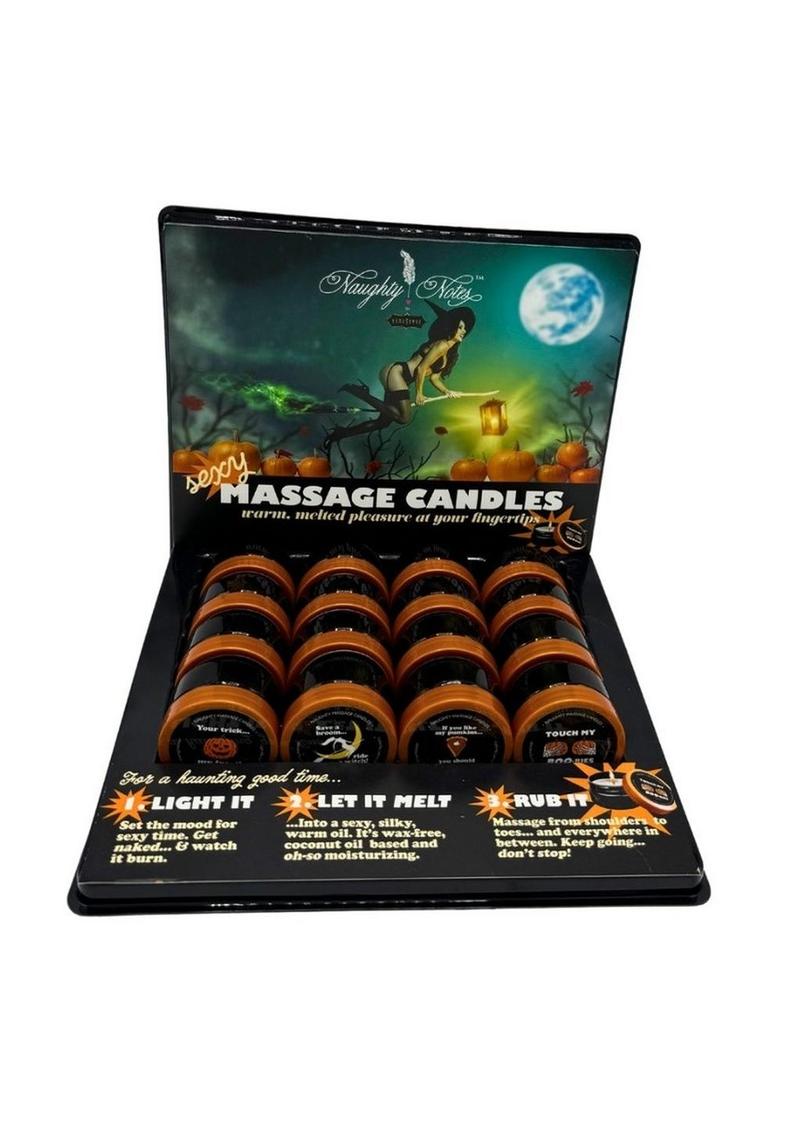 Naughty Notes Halloween Massage Candle Display