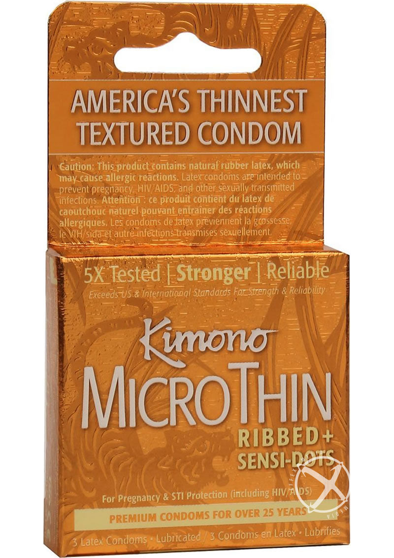 Kimono MicroThin Ribbed Plus Sensi Dots Condoms