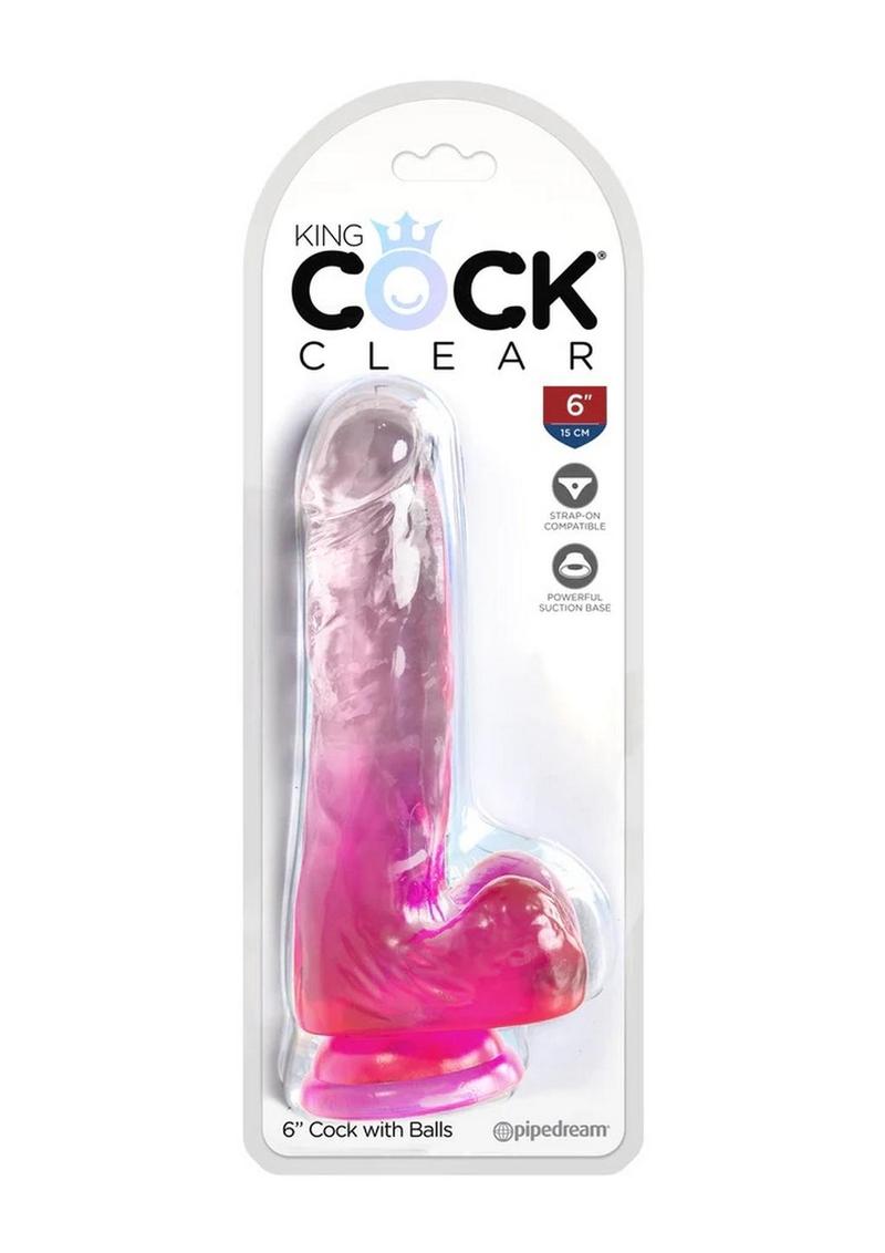 King Cock Clear Dildo with Balls