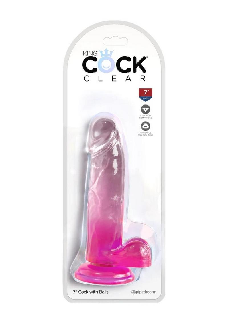 King Cock Clear Dildo with Balls