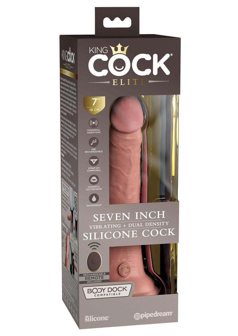 King Cock Elite Dual Density Rechargeable And Vibrating Silicone Dildo