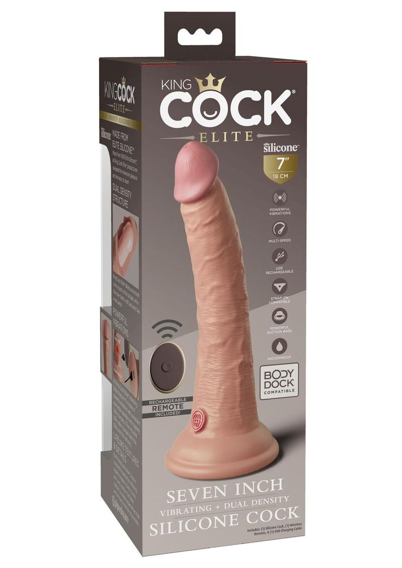 King Cock Elite Dual Density Rechargeable And Vibrating Silicone Dildo