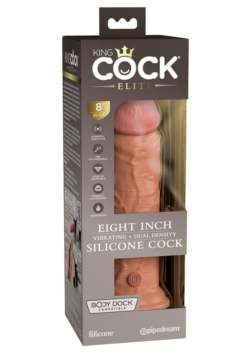 King Cock Elite Dual Density Vibrating Silicone Dildo