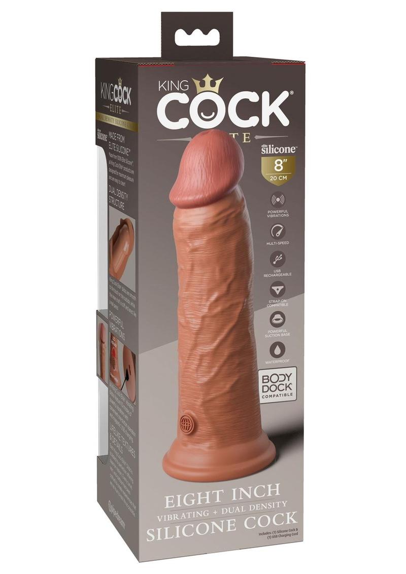 King Cock Elite Dual Density Vibrating Silicone Dildo