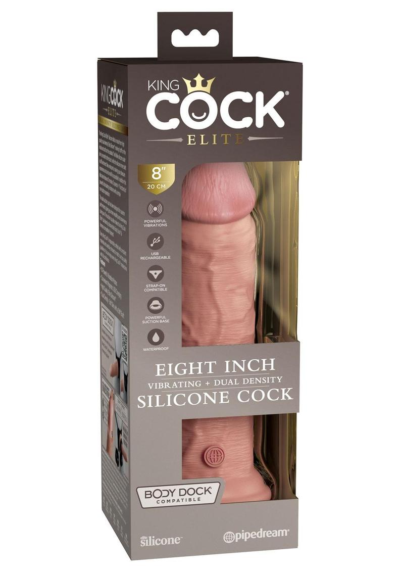 King Cock Elite Dual Density Vibrating Silicone Dildo