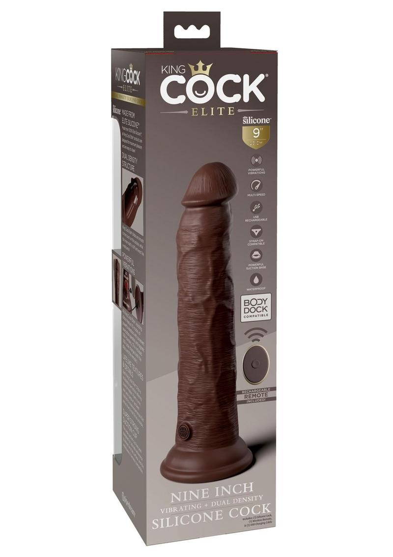 King Cock Elite Dual Density Vibrating Silicone Dildo