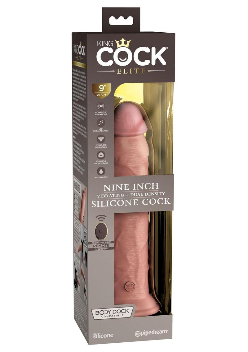 King Cock Elite Dual Density Vibrating Silicone Dildo