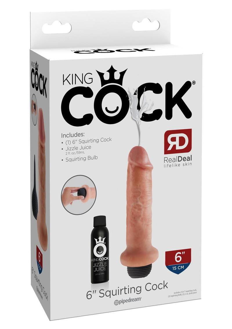King Cock 6-Inch Squirting Dildo Kit Caramel
