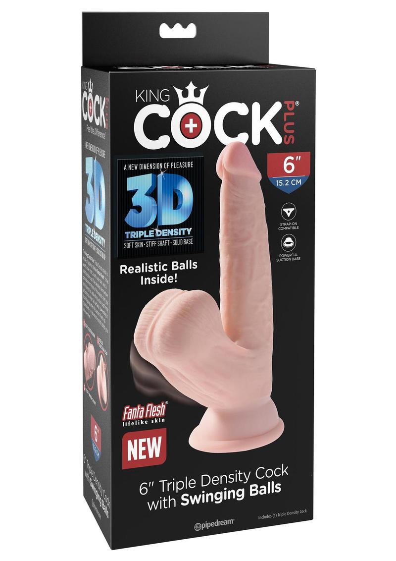 King Cock Plus Triple Density Realistic Dildo with Swinging Balls