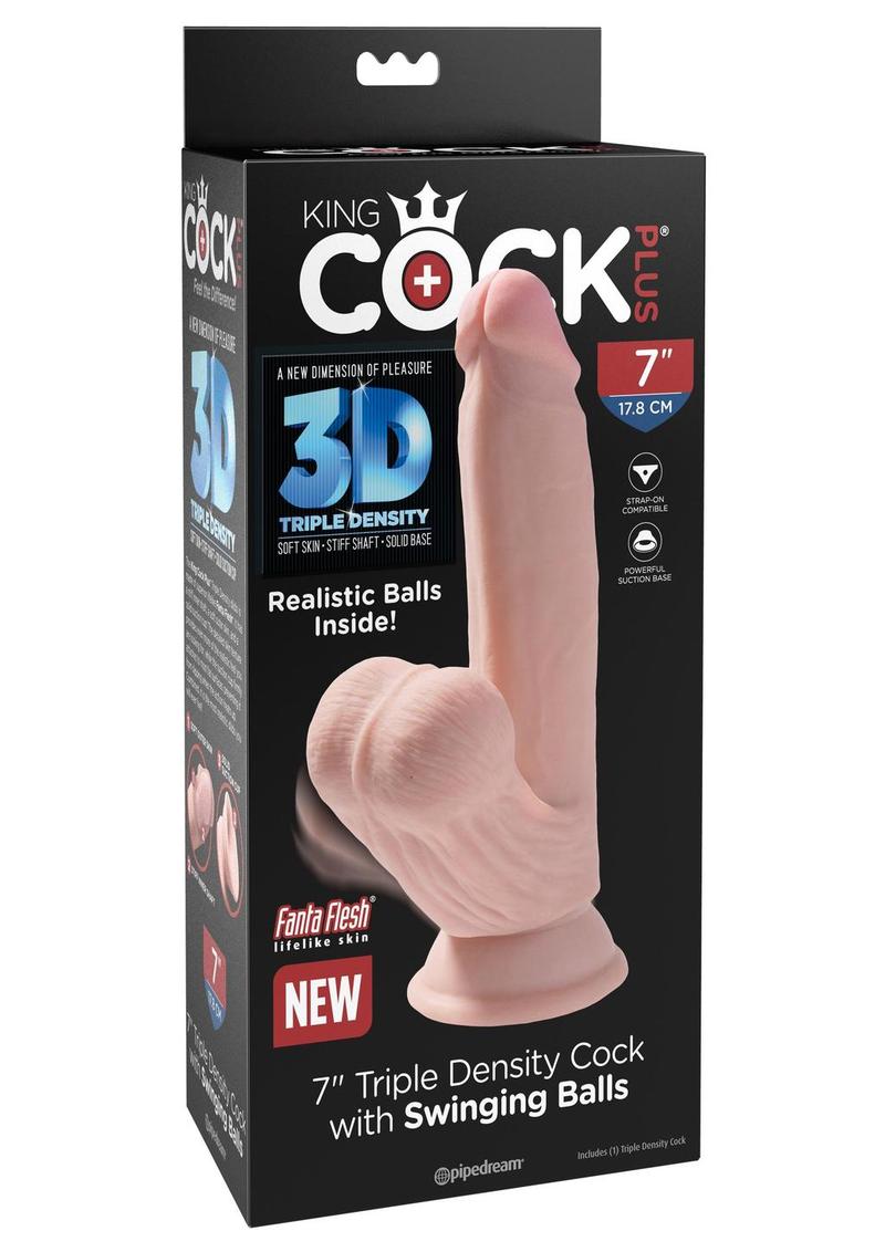 King Cock Plus Triple Density Realistic Dildo with Swinging Balls