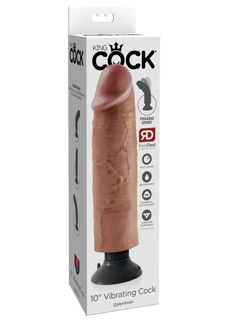 King Cock Vibrating Dildo with Suction Base RealDeal Lifelike Skin