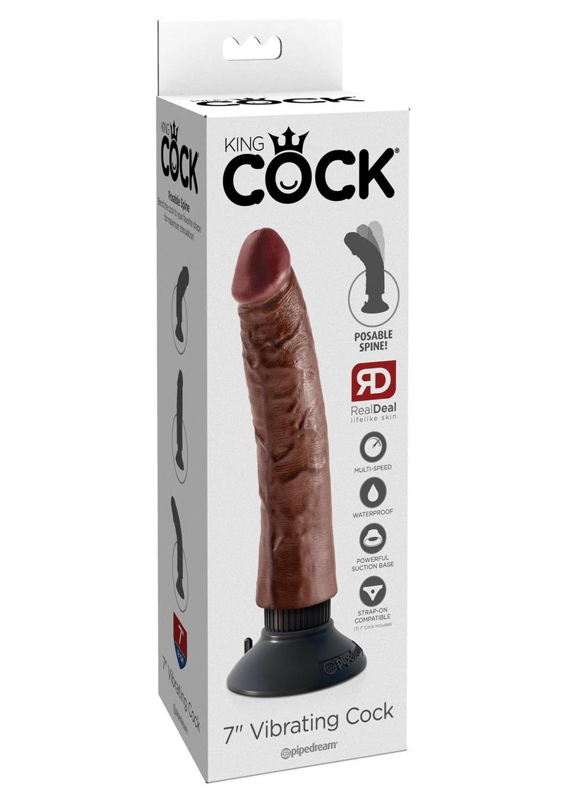 King Cock Vibrating Dildo with Suction Base RealDeal Lifelike Skin