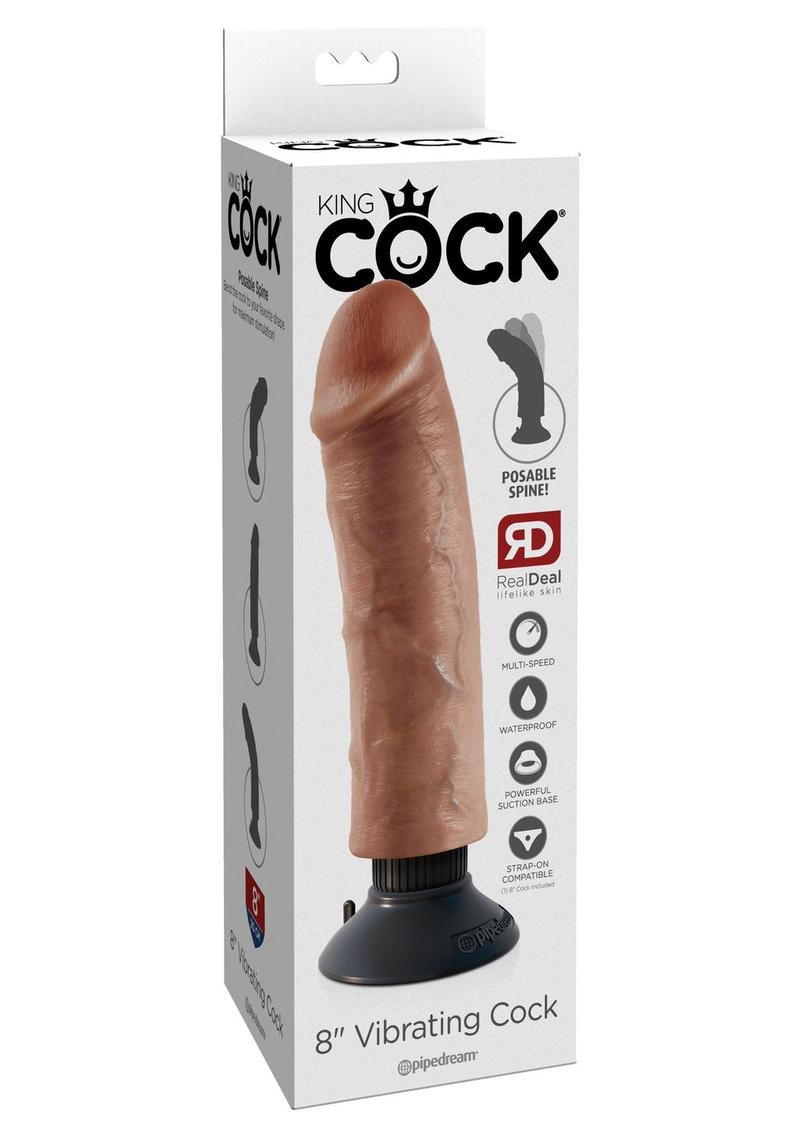 King Cock Vibrating Dildo with Suction Base RealDeal Lifelike Skin