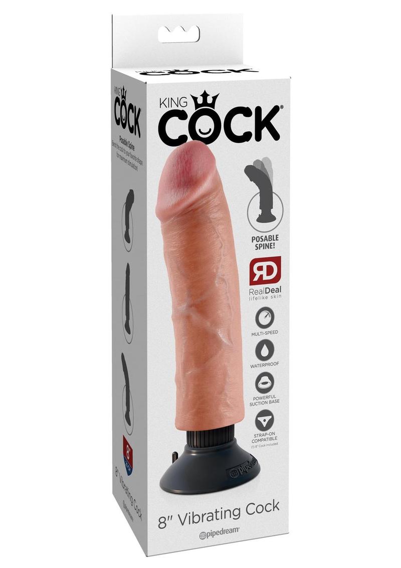 King Cock Vibrating Dildo with Suction Base RealDeal Lifelike Skin