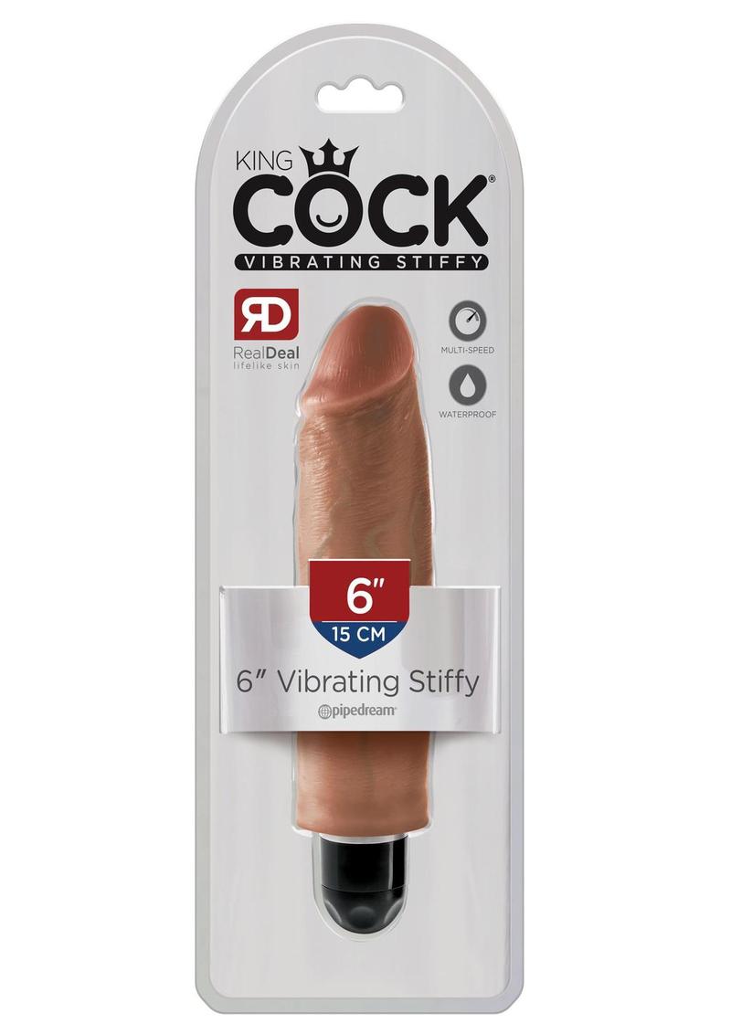 King Cock Vibrating Stiffy Dildo RealDeal Lifelike Skin Waterproof