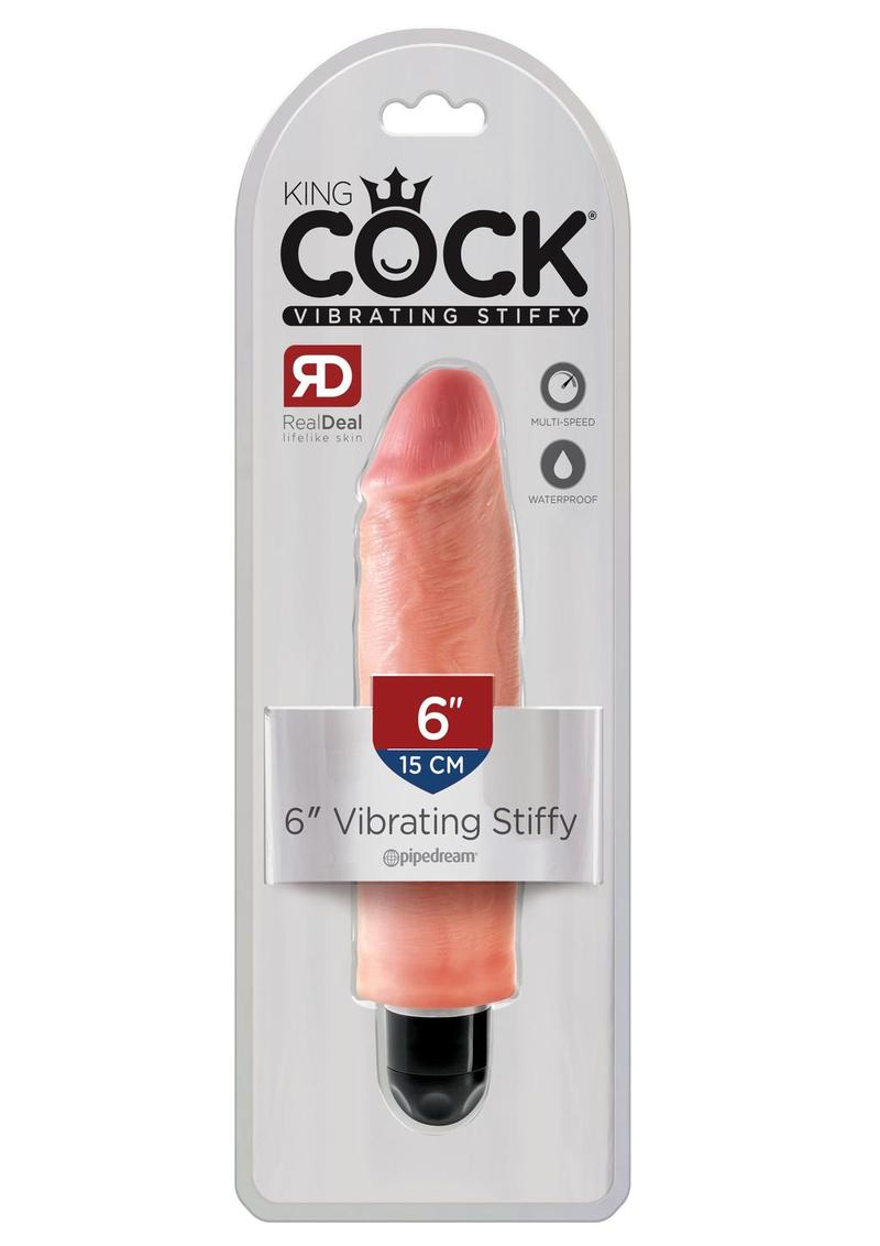King Cock Vibrating Stiffy Dildo RealDeal Lifelike Skin Waterproof